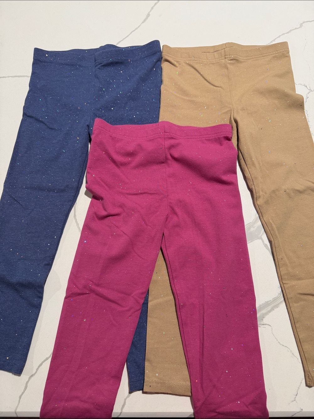 Garanimals Girls' Glitter Leggings - Navy, Magenta & Tan